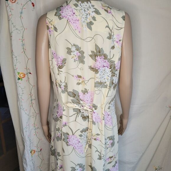 Vintage Premier International Floral Print Tie Back Sleeveless Maxi Dress - Picture 10 of 13